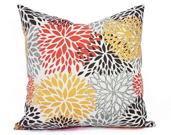 Two Orange and Brown Throw Pillow Covers - Orange Pillow Cover - Decorative Pillows - Orange Throw Pillow Cushion Cover Accent Pillow