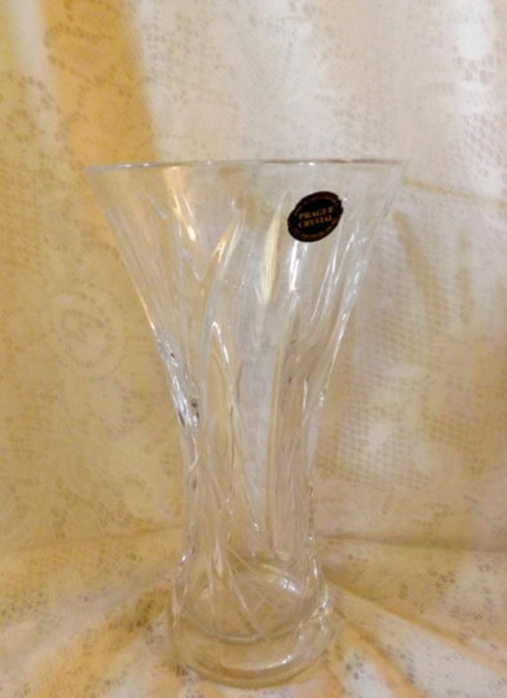 Cut Crystal Vase 24 Lead Prague Czech Republic