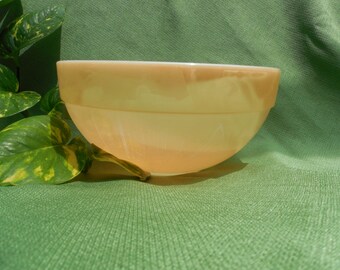Fire King Peach Lustre 8 1/2 inch mixing bowl
