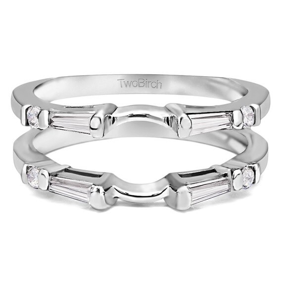 Simple Classic Engagement Ring Guard 14 Karat by TwoBirchJewelers