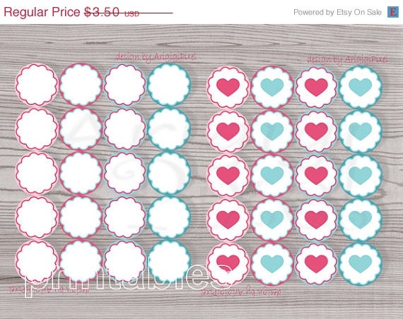 Valentine Sale 50% OFF Valentine Circle Tags 2 in Scalloped Round Blank Tags Heart Circle Tag Instant Download PDF PNG file Il_570xn