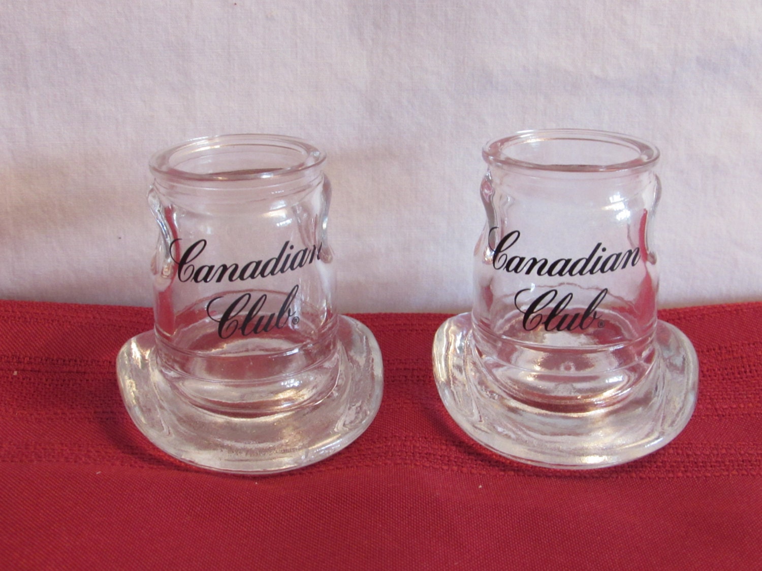 Canadian Club TOP HAT Shot Glasses Set of 2