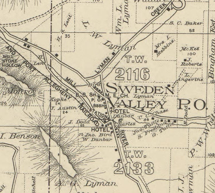 Potter County Pennsylvania 1893 Wall Map with by Oldmap