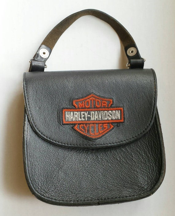 Vintage Harley Davidson Motor Cycles Leather Purse Small