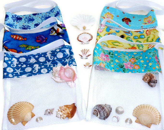 Toy Bags, Mesh Cross Body Bags, Shell Collecting Bags, Beach Sand Toy Bags, Pool Toy Bags, Bath Toy Bags, Party Favor Bags, Gift for Kids