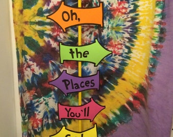 Oh, the places you'll go! Sign dr seuss birthday baby shower graduation nursery classroom decor