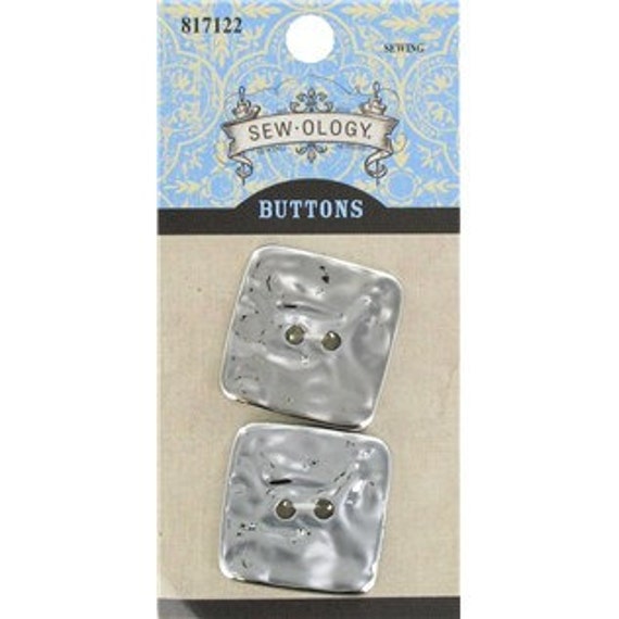 Sewology Brand Square Silver Buttons by FarfallaOriginals on Etsy