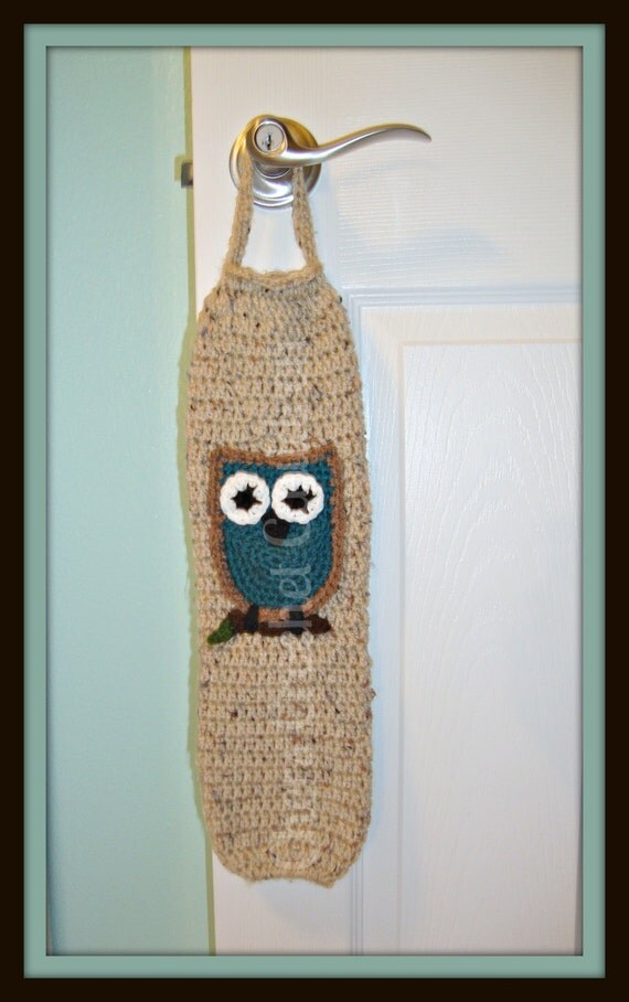 Items similar to Crochet Grocery or Trash Can Plastic Bag Holder And