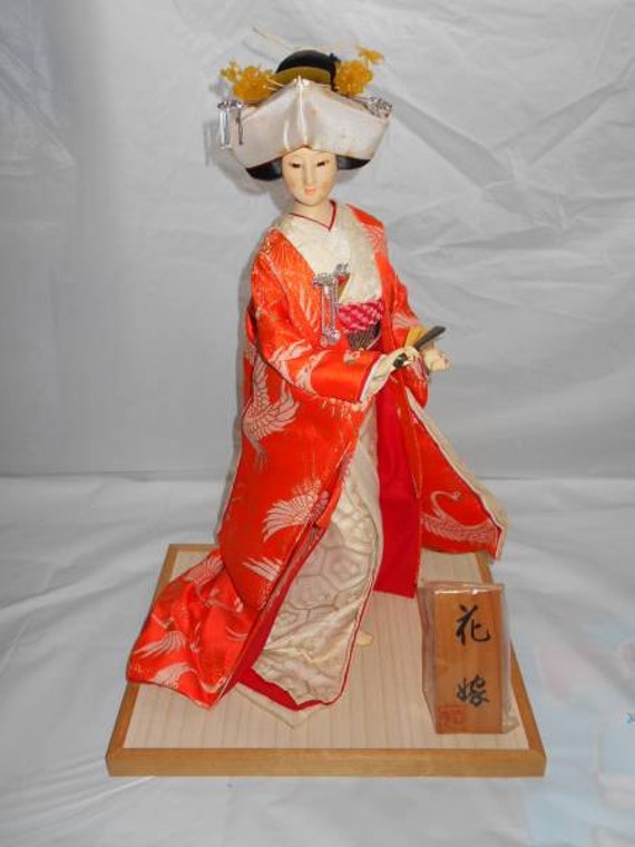 Japanese ningyo doll wedding regalia 18 inches tall