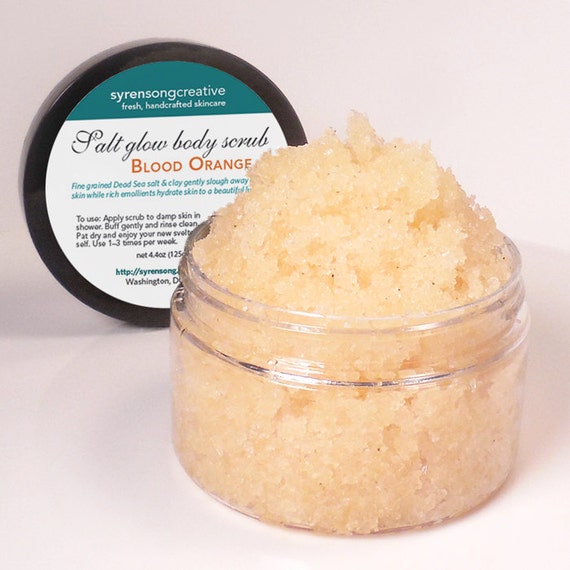 Blood Orange Salt Glow Body Scrub dead sea by syrensongcreative