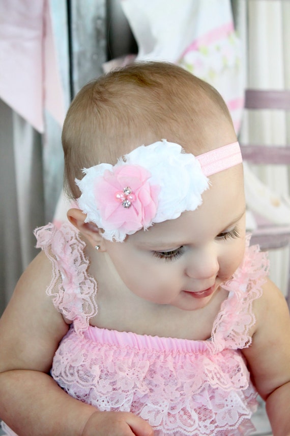 items similar to pink and white headband baby flower items similar to baby headband pink and white headband items similar to pink and white headband baby flower items similar to baby headband pink and white headband