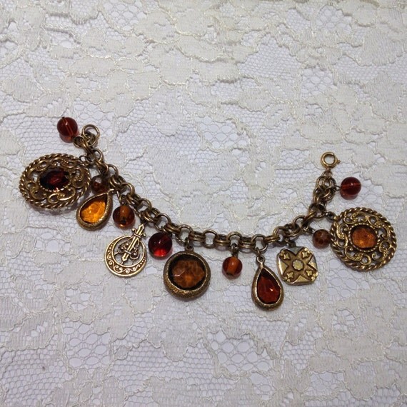 Funky Charm Boho Hippie 1970's antique costume jewelry
