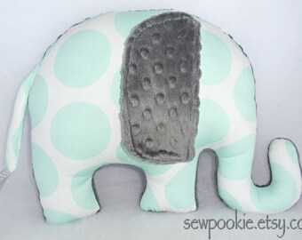 gray elephant pillow