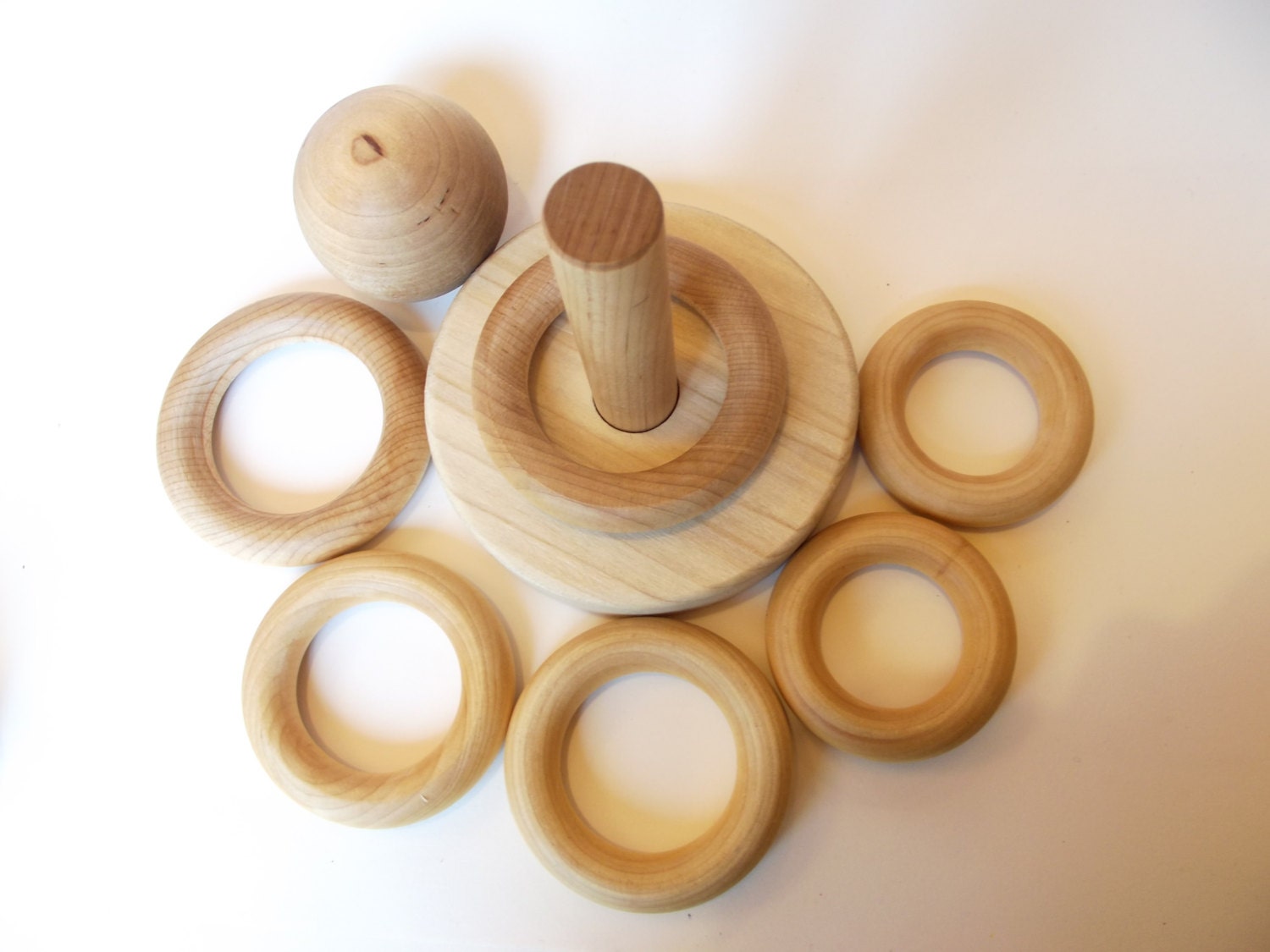 Wooden Stacking Rings Baby Teething Toddler Toy Baby Gift