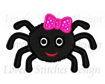 Halloween Girl Spider Applique Machine Embroidery Design NO:0249