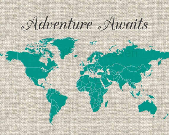 items similar to adventure awaits world map print