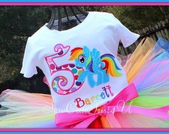 Rainbow Dash My Little Pony Themed Birthday Number Shirt