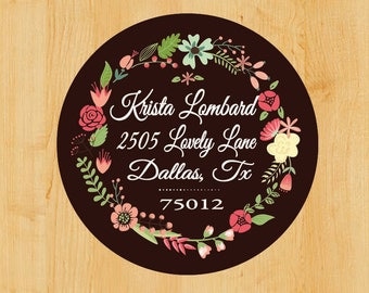 Return Address Label | Custom Stickers | Personalized Stickers | Round Address Label | Address Sticker | Housewarming Gift | Return Address