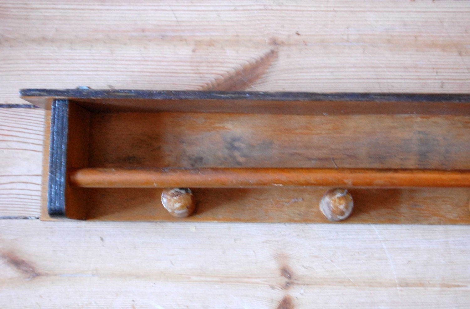 Vintage towel rack, Wooden towel rack, Rustic kitchen rack, Dish towel