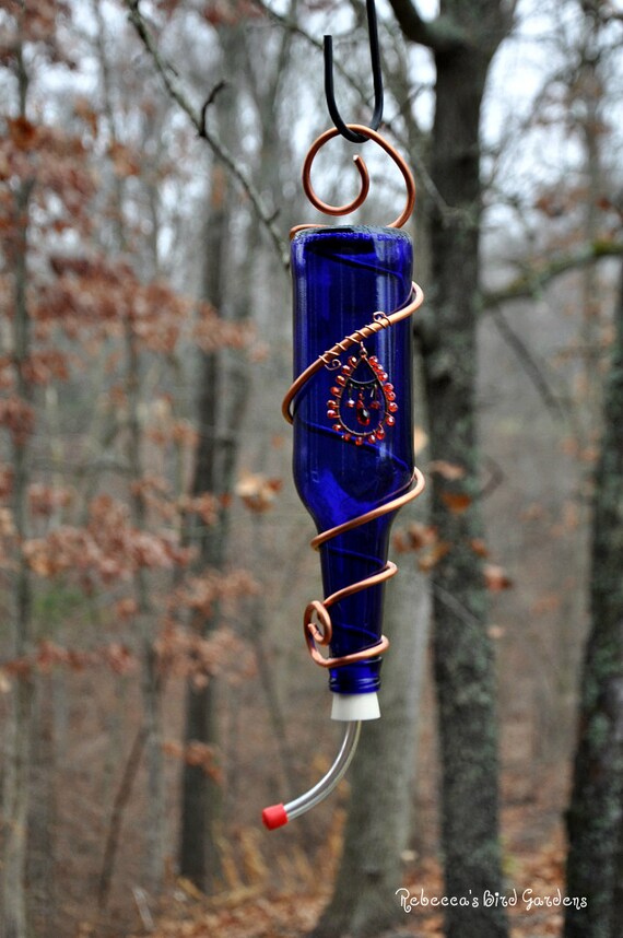 Glass Bottle Hummingbird Feeder The Sweet Shoppe