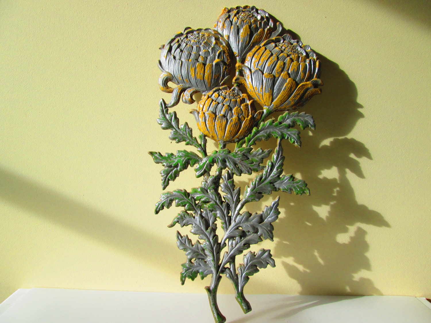 Sexton Chrysanthemum Wall Art Hanging Sculpture Vintage