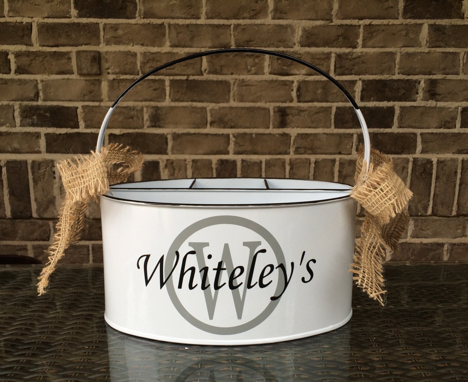 Personalized metal utensil holder Farmhouse Decor