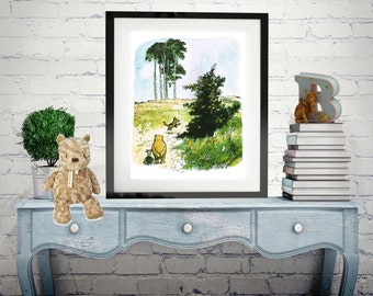 Winnie-the-Pooh classic print, Vintage book Print, Children art print, Nursery Print, baby poster