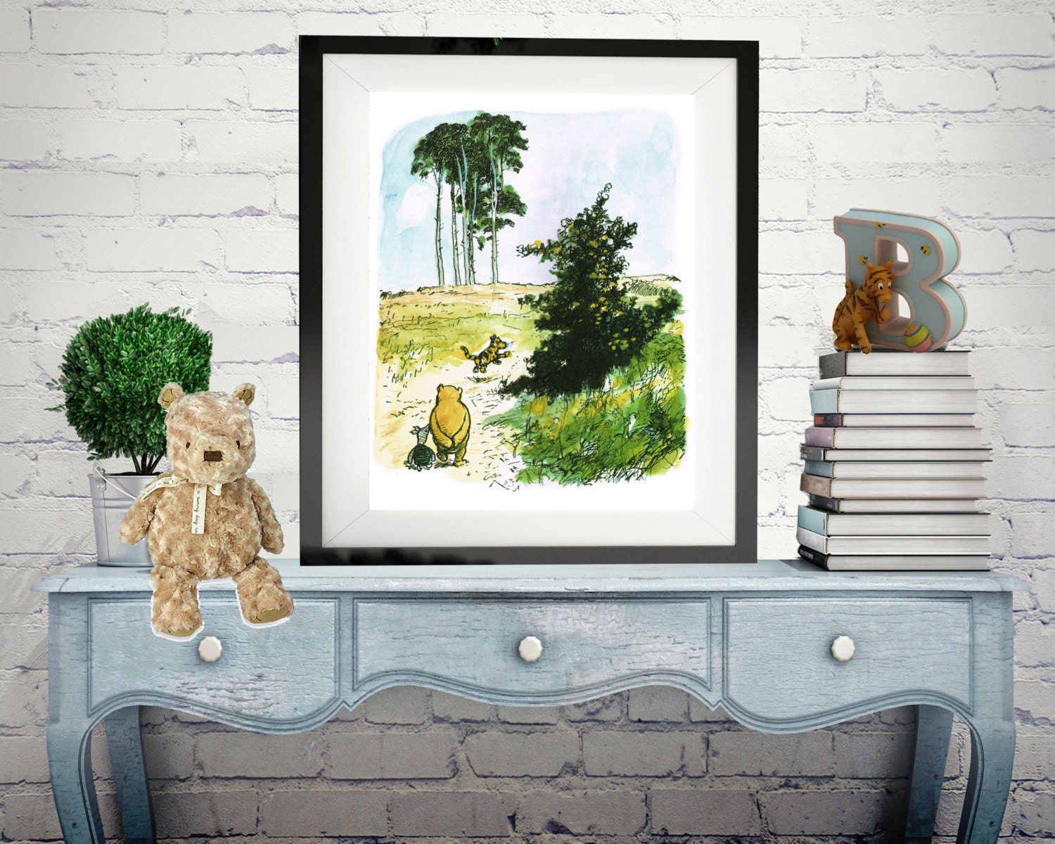 Classic Pooh Winnie The Pooh Classic Print Vintage Book Children Art Nursery Baby Poster