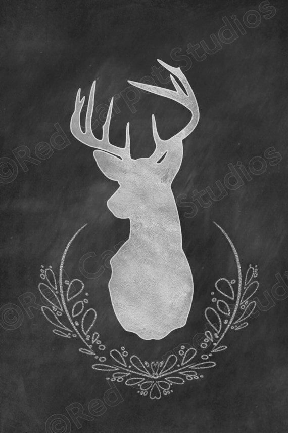 Chalkboard Art Printable Chalkboard Deer Digital Download