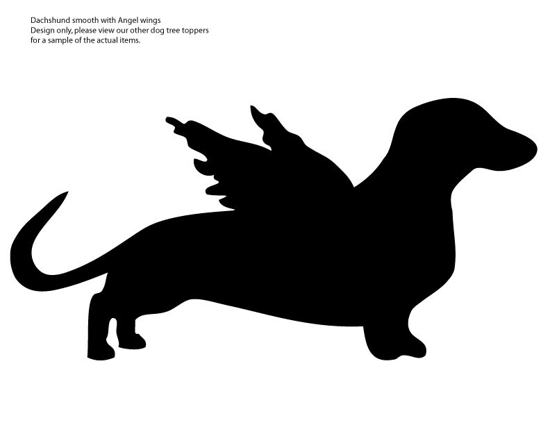 Dachshund Angel, Weiner Dog, Dog Christmas Tree Topper, Wreath Decoration, Holiday Decoration, Wall Art, Plant Stake, Pet Memorial, Aluminum