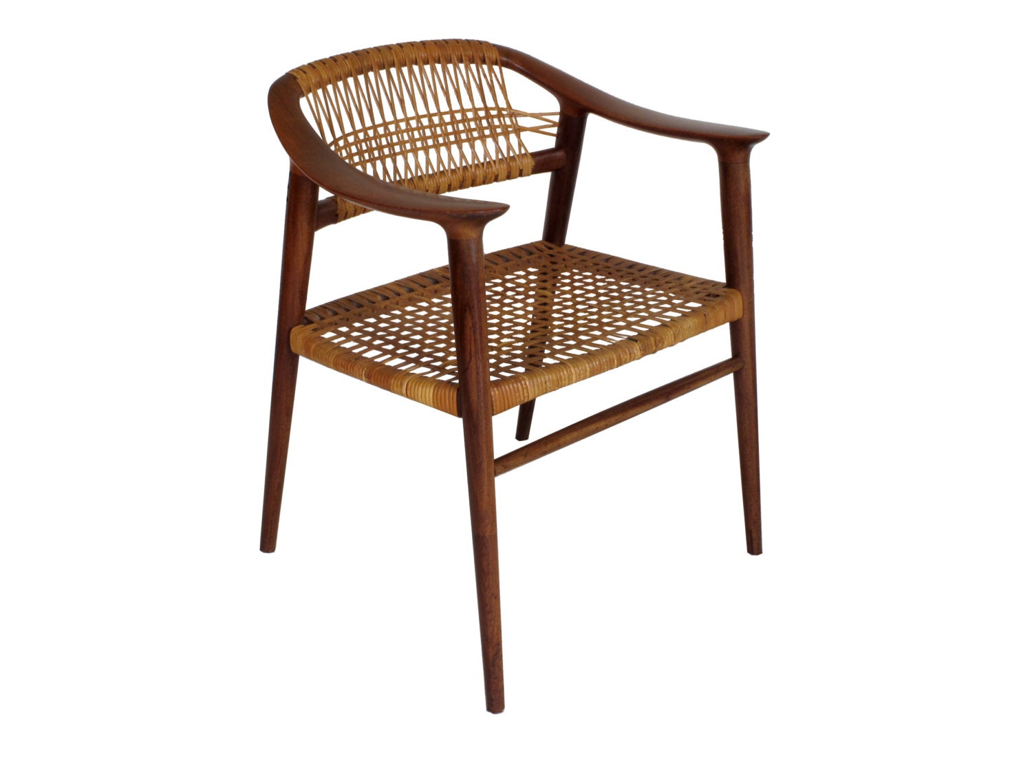 Bambi Teak and Cane Dining Chair by Rastad and Relling
