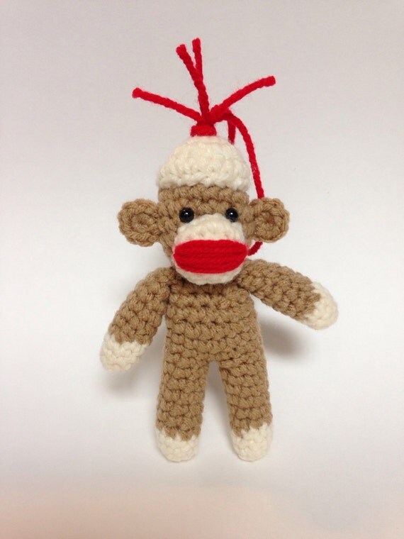 Sock Monkey Ornament Crocheted Amigurumi Ready by ...