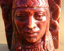 vintage resin native American <b>indian bust</b> statue home decor, decorative art ... - il_214x170.666788304_d60v