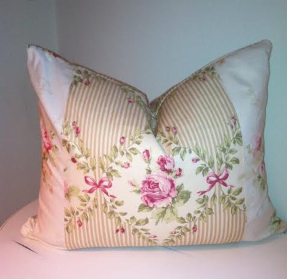 Shabby Chic Pillow Cover Cottage Pillow Cover Reversible