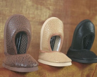 The Faux Leather Collection of Ballerina flats Jazz Dance SHOES in Three Colors Brown, Beige, Black for American Girl or 18 inch doll