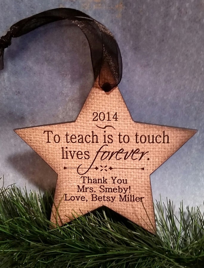 Personalized TEACHER Christmas Ornament STAR - school aide helper assistant