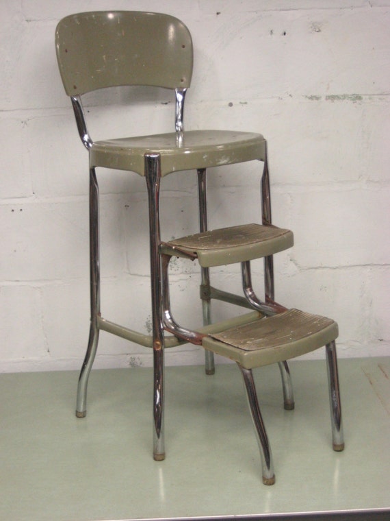 Vintage Step Stool Kitchen Stool Metal Step by ...