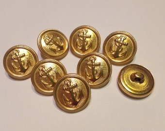 Gold anchor buttons | Etsy