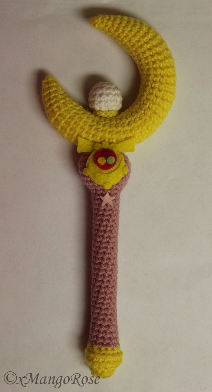 Sailor Moon Wand Moon Stick Crescent Plush Amigurumi by xMangoRose