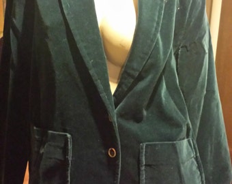 Angelo Cerilli Bohemian Chic Equestrian Green Velvet Riding Etiquette Blazer Jacket