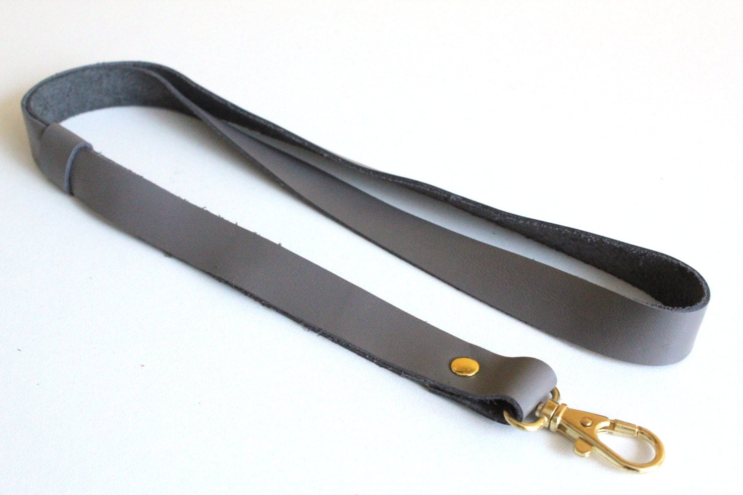 Leather lanyard id badge Leather Neck Strap id badge by MyTinyTree