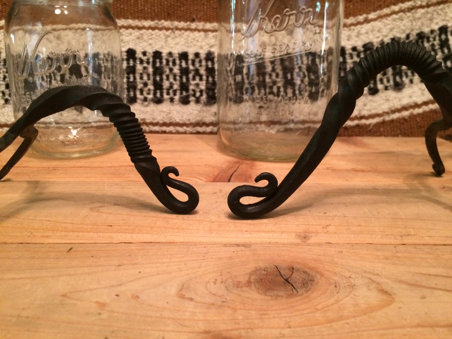 Mason Jar Handles with Sscrolled end and Tight Twist.