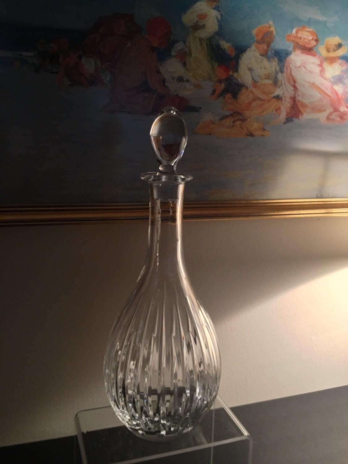 Rogaska Crystal Decanter “Soho” Vintage Never Used 14″ tall Haute Juice