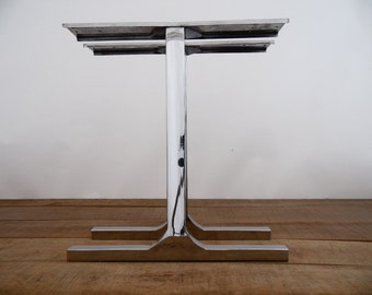 28" Single Bar Table Legs, Stainless Steel, 28" Width Base,height 26" - 32" Set(2)