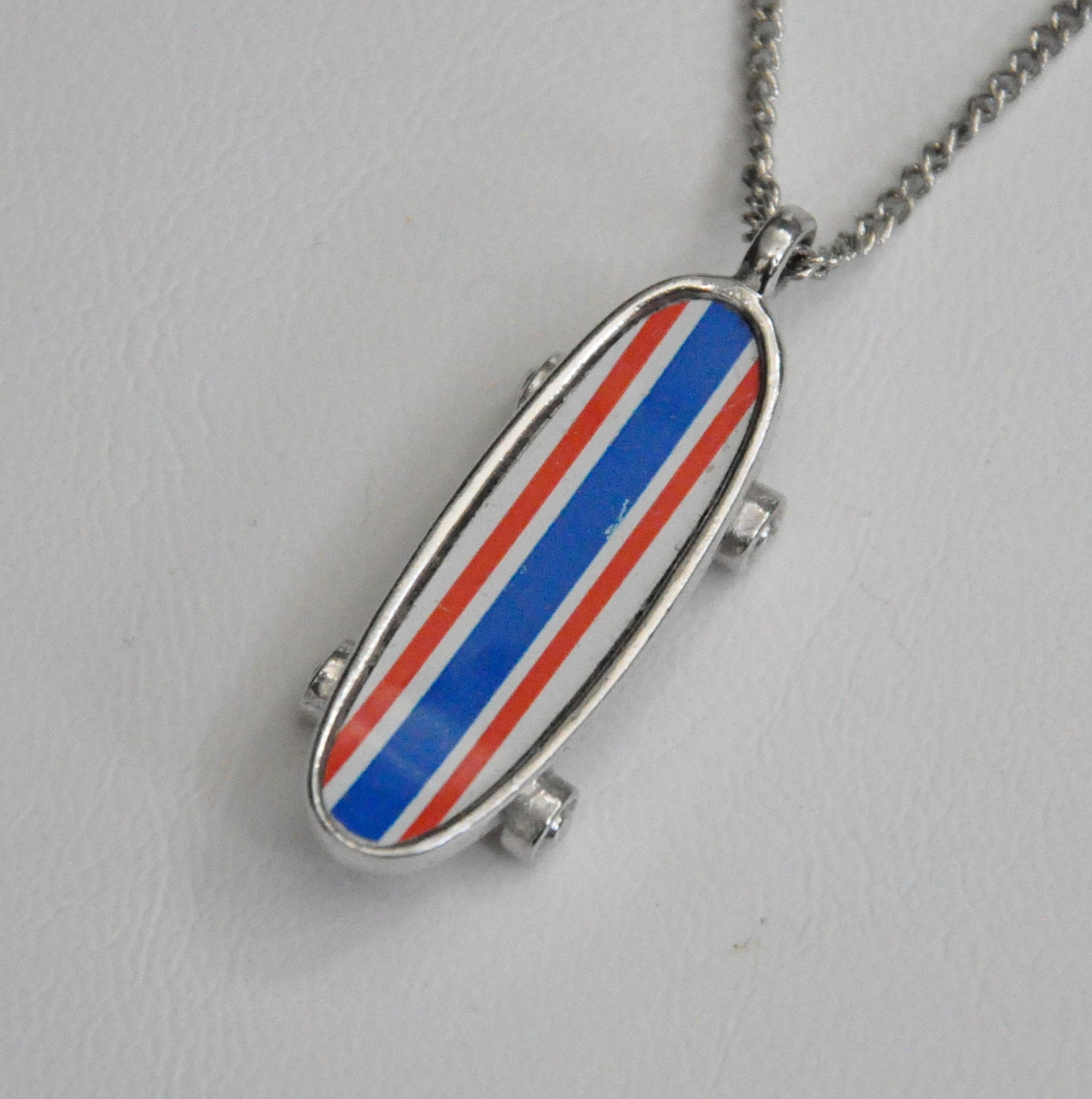 Skateboard Pendant Necklace Vintage Avon 1980s 80s Jewelry
