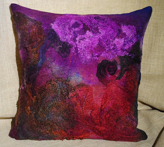 Items similar to Felted Pillow cover,Felted Cushion cover, Wool Felt