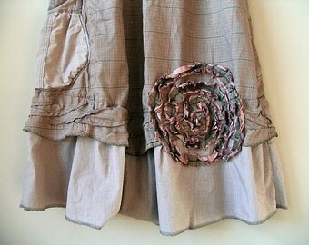 CUSTOM ORDER EXAMPLE, Upcycled Lagenlook Jumper Dress, Prairie Chic, Embellished, Artsy Original Design, Upcycled Clothing