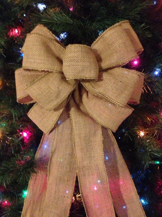 Simple Burlap Bow Topper