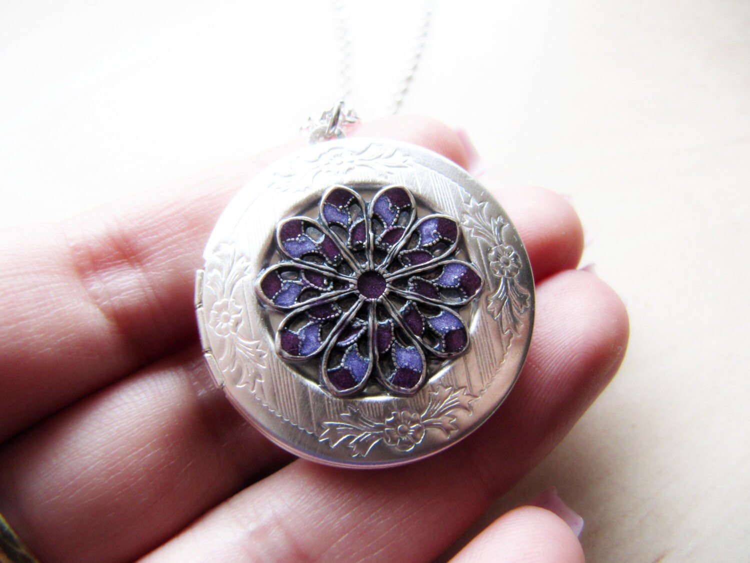 Locket Silver plated locket Resin Locket Resin jewelry