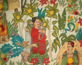 Alexander Henry cotton fabric-FRIDA'S GARDEN-Frida Kahlo-Mexican artist-by the yard